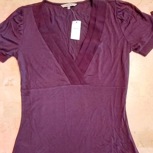 RW & CO Women's Deep V short sleeve top NWT